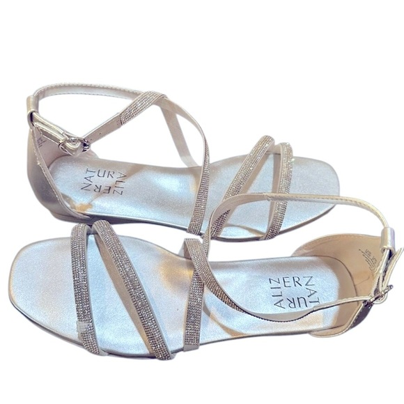 Naturalizer Sicily Sandals | Size 8W | Silver | NIB - Picture 1 of 12